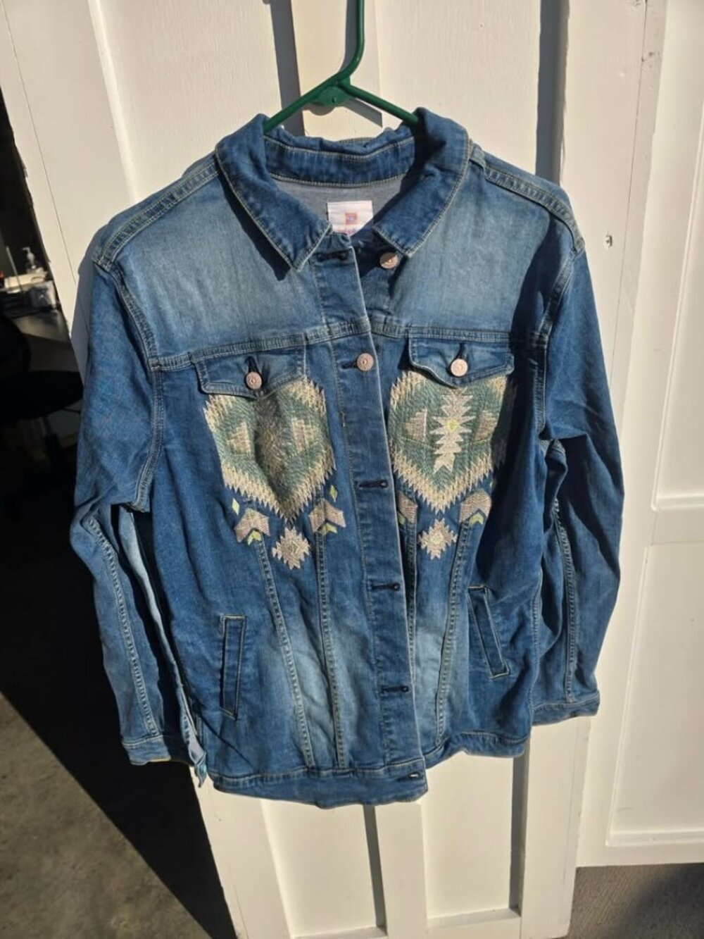 LuLaRoe Embroidered Denim Jacket XL